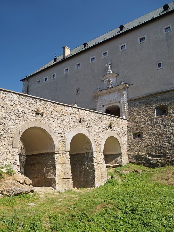 Dry moat at Cerveny Kamen Castle